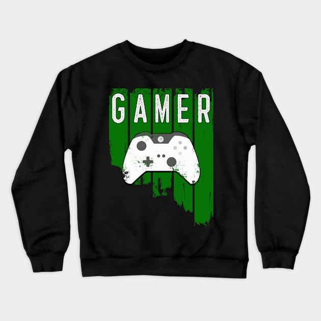 Gamer - Xbox Theme Crewneck Sweatshirt by MrDrajan